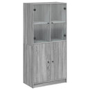 vidaXL szürke sonoma színű magasszekrény ajtókkal 68x37x142 cm