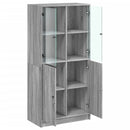 vidaXL szürke sonoma színű magasszekrény ajtókkal 68x37x142 cm