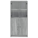 vidaXL szürke sonoma színű magasszekrény ajtókkal 68x37x142 cm