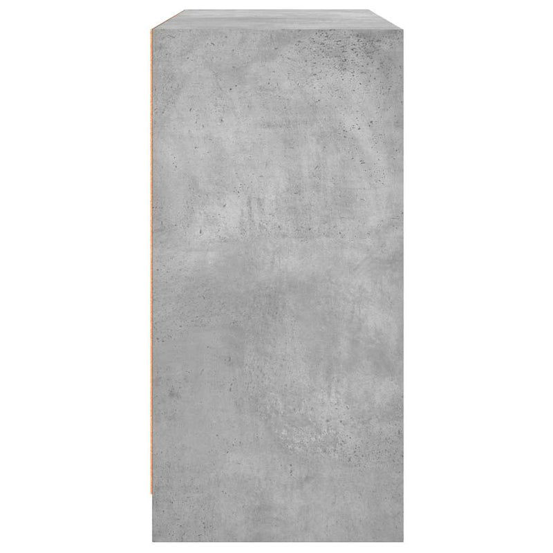 vidaXL betonszürke szerelt fa tálalószekrény 102x37x75,5 cm