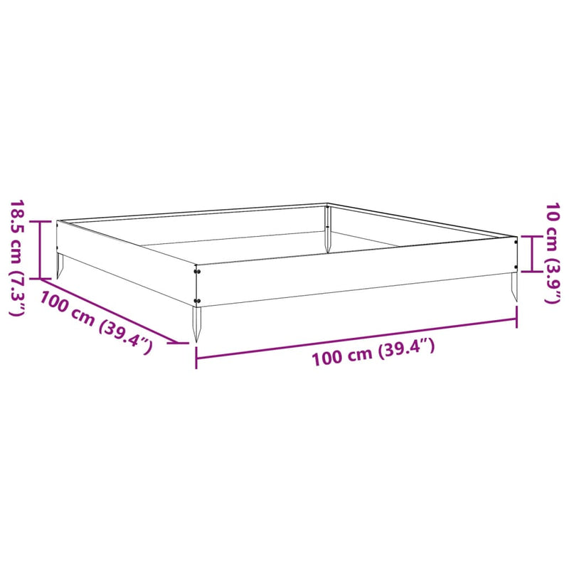 vidaXL antracitszürke acél kerti magaságyás 100 x 100 x 18,5 cm