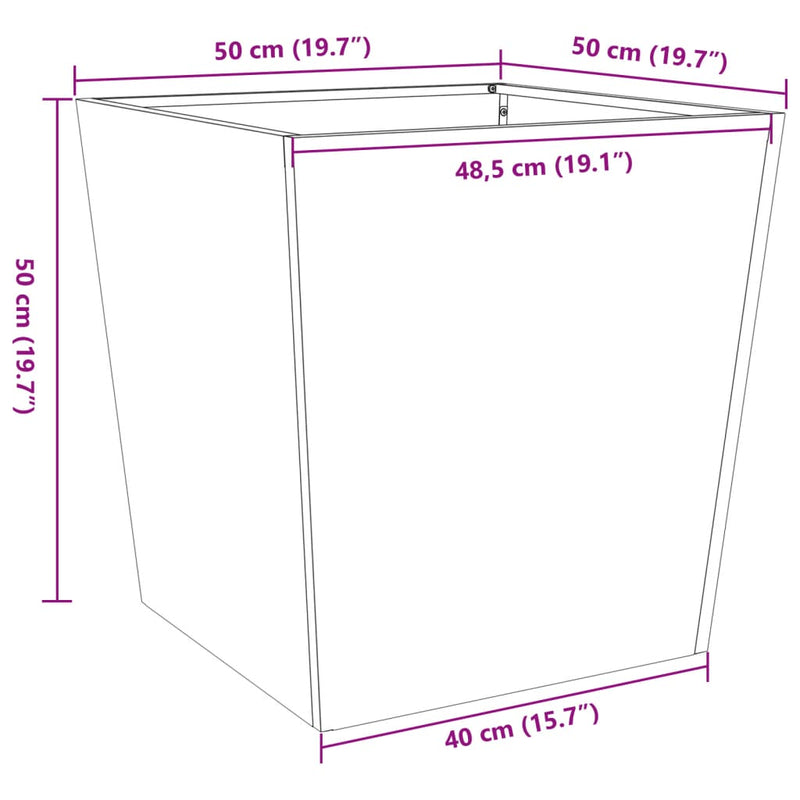 vidaXL antracitszürke acél kerti virágtartó 50 x 50 x 50 cm