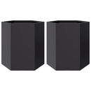 vidaXL kerti ültetőgépek 2 db fekete hatszög 46x40x45 cm acél