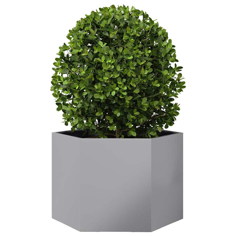 vidaXL hatszögű horganyzott acél kerti növénytartó 69 x 60 x 45 cm