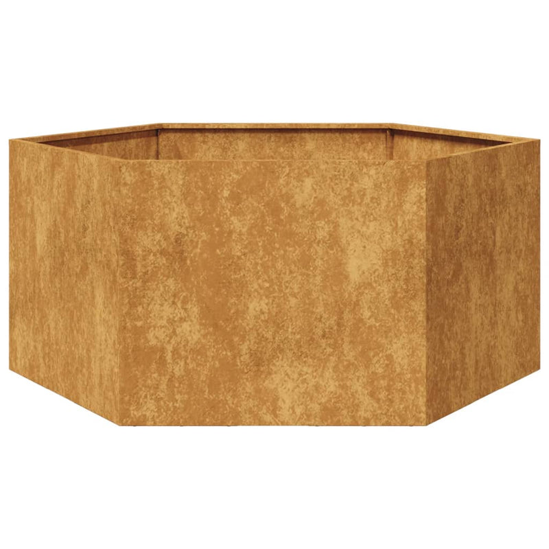 vidaXL hatszögű corten acél kerti növénytartó 104 x 90 x 45 cm