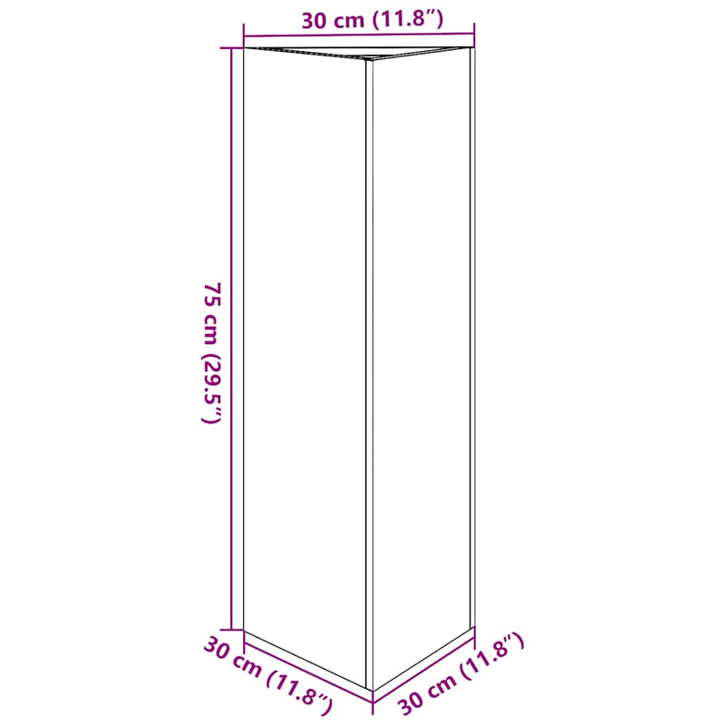 vidaXL horganyzott acél háromszög alakú kerti növénytartó 30x26x75 cm