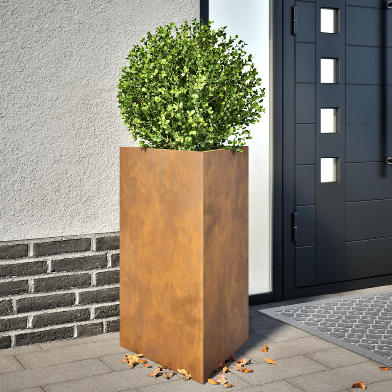 vidaXL corten acél háromszög alakú kerti ültetőláda 50x43x75 cm