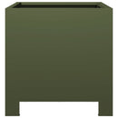 vidaXL 2 db olívazöld acél kerti növénytartó 30 x 30 x 30 cm