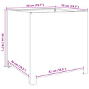 vidaXL fekete acél kerti virágtartó 50 x 50 x 50 cm