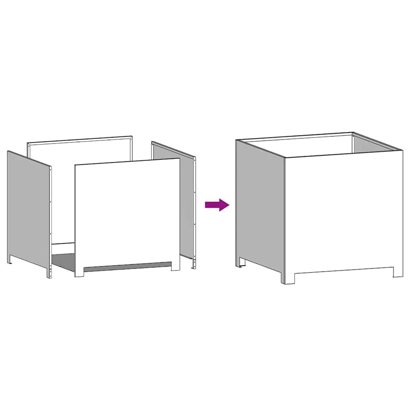 vidaXL horganyzott acél kerti virágtartó 50 x 50 x 50 cm