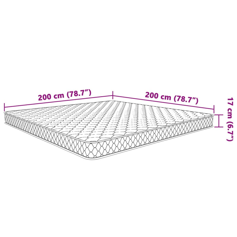 vidaXL fehér memóriahabos matrac 200 x 200 x 17 cm