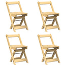 vidaXL Corona 4 db viaszbarna tömör fenyőfa összecsukható étkezőszék