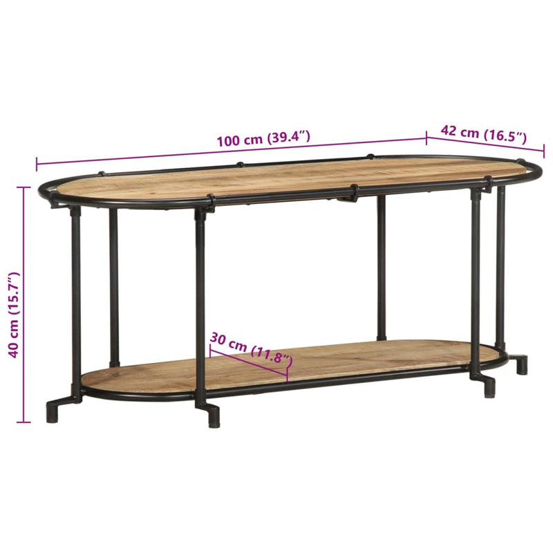 vidaXL tömör nyers mangófa TV-szekrény 100 x 42 x 40 cm
