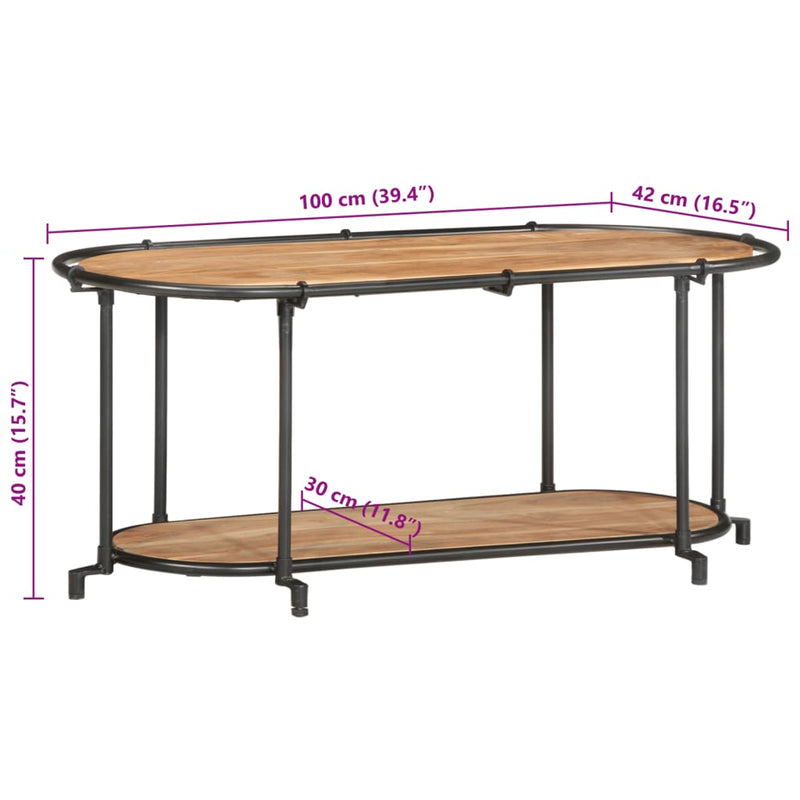 vidaXL tömör akácfa TV-szekrény 100 x 42 x 40 cm