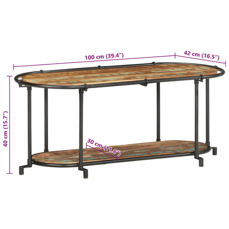 vidaXL tömör újrahasznosított fa TV-szekrény 100 x 42 x 40 cm