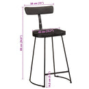 vidaXL 2 db fekete tömör mangófa bárszékek 49x43x88 cm