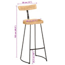 vidaXL bárszékek 2 db 49x43x103 cm tömör fa Mango
