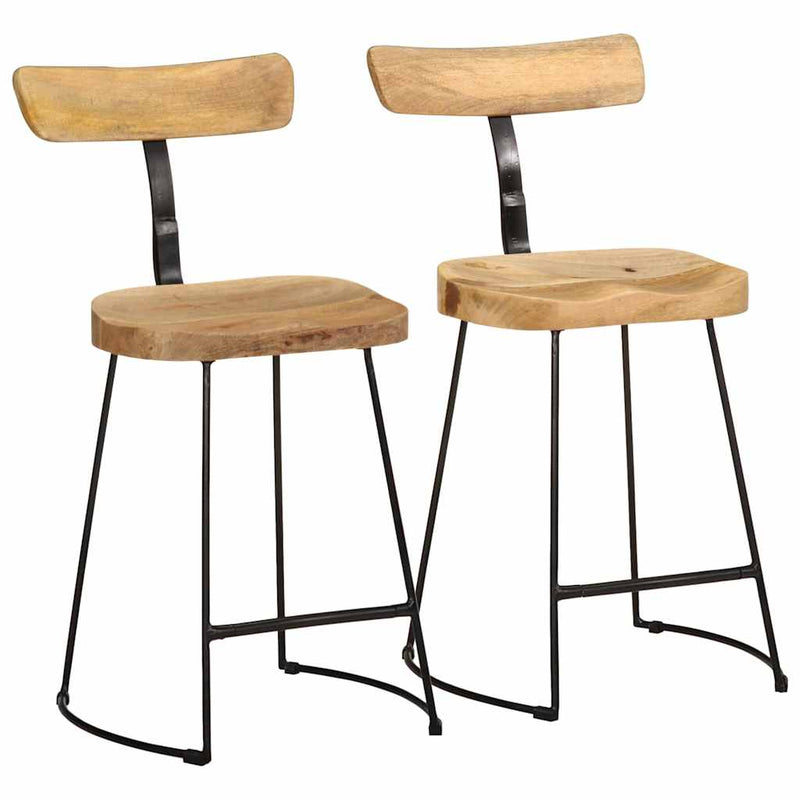 vidaXL Bárszékek 2 db 49x43x79 cm tömör fa Mango