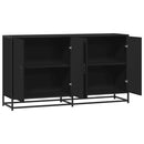 vidaXL fekete szerelt fa tálalószekrény 134 x 35 x 76 cm