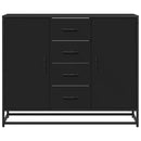 vidaXL fekete szerelt fa tálalószekrény 92 x 35 x 76 cm