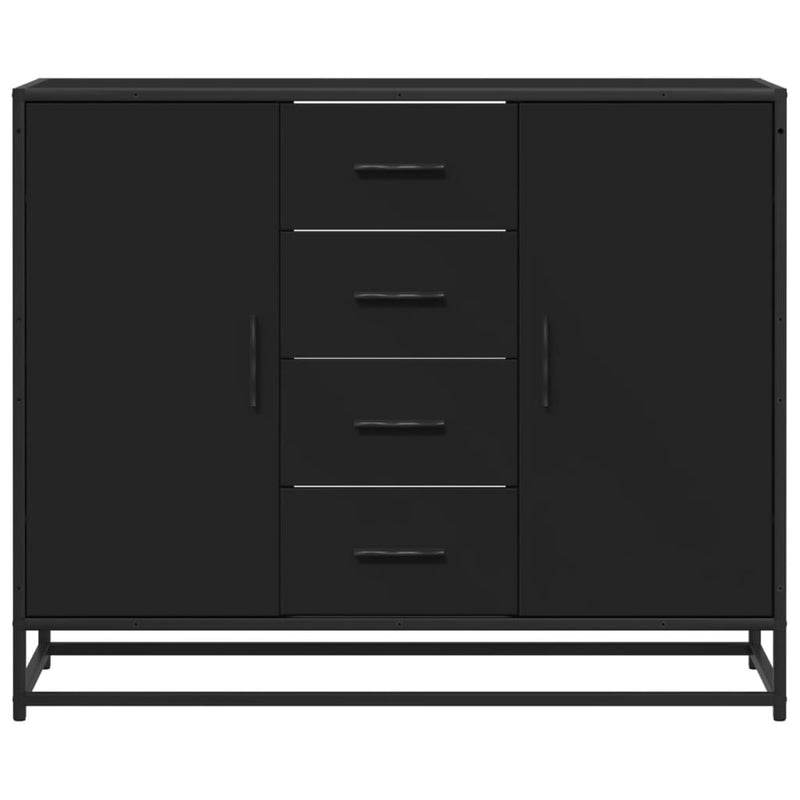 vidaXL fekete szerelt fa tálalószekrény 92 x 35 x 76 cm