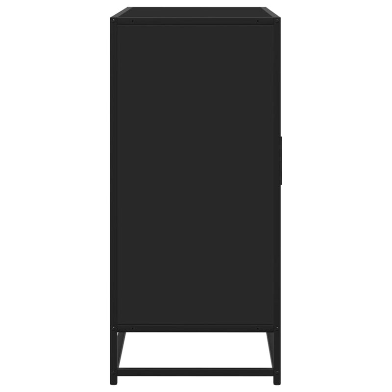 vidaXL fekete szerelt fa tálalószekrény 92 x 35 x 76 cm