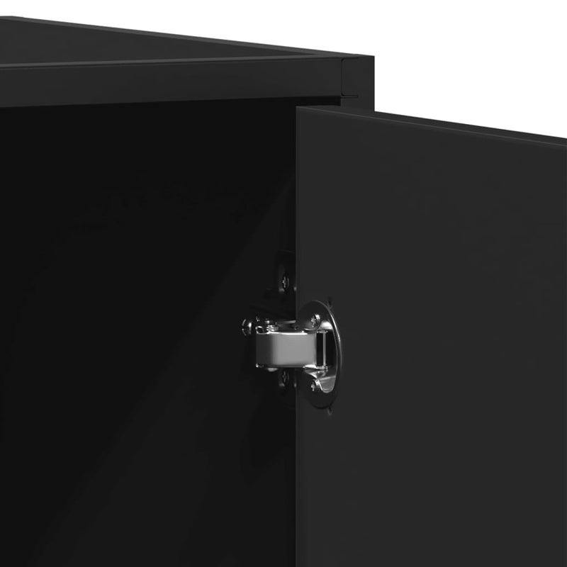 vidaXL fekete szerelt fa tálalószekrény 92 x 35 x 76 cm