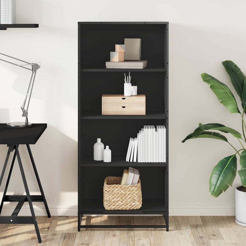 vidaXL fekete szerelt fa könyvszekrény 60 x 35 x 139 cm