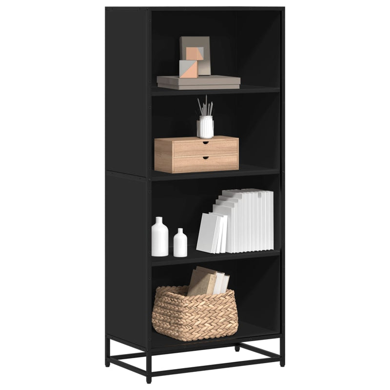 vidaXL fekete szerelt fa könyvszekrény 60 x 35 x 139 cm