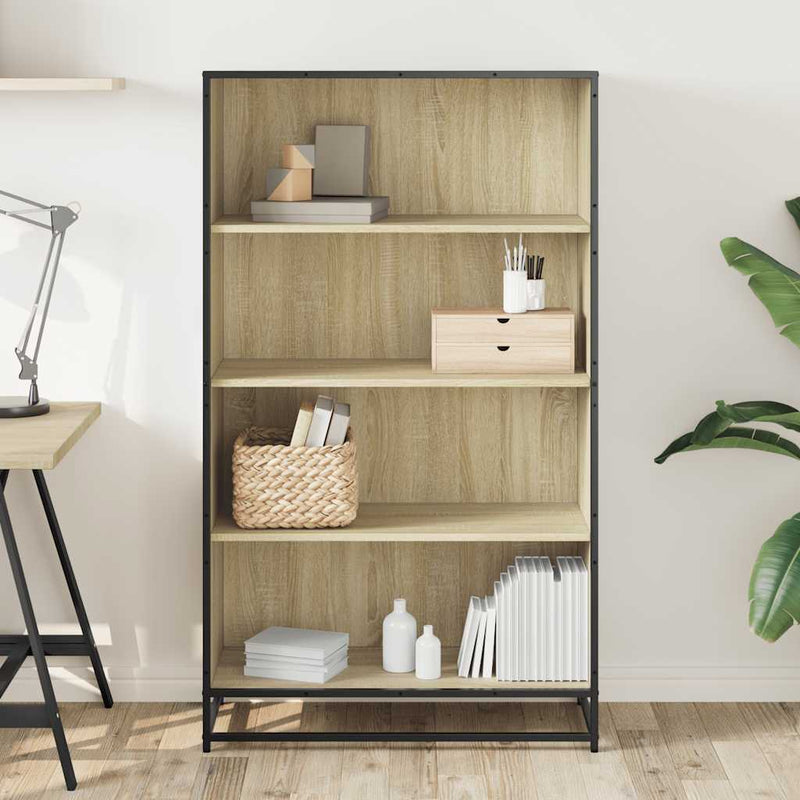 vidaXL sonoma tölgy színű szerelt fa könyvespolc 80,5 x 35 x 139 cm