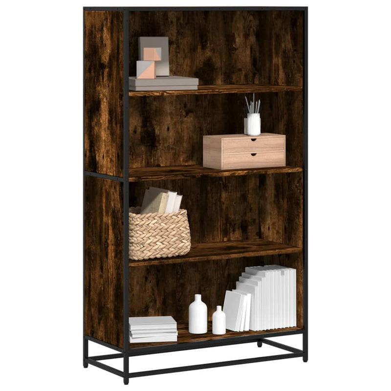 vidaXL füstös tölgy színű szerelt fa könyvszekrény 80,5 x 35 x 139 cm