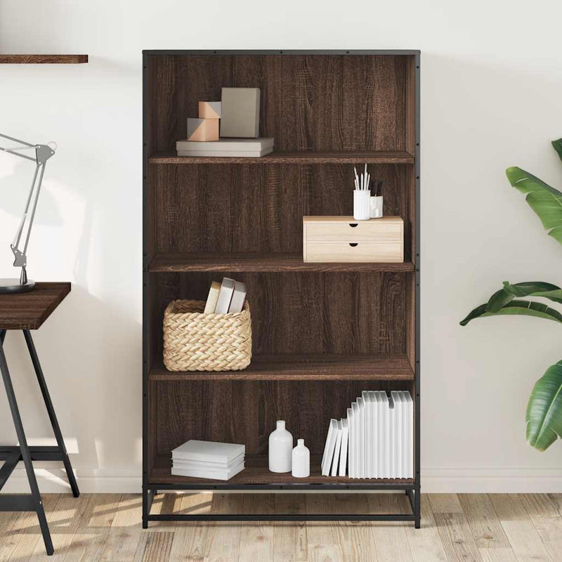vidaXL barna tölgy színű szerelt fa könyvszekrény 80,5 x 35 x 139 cm