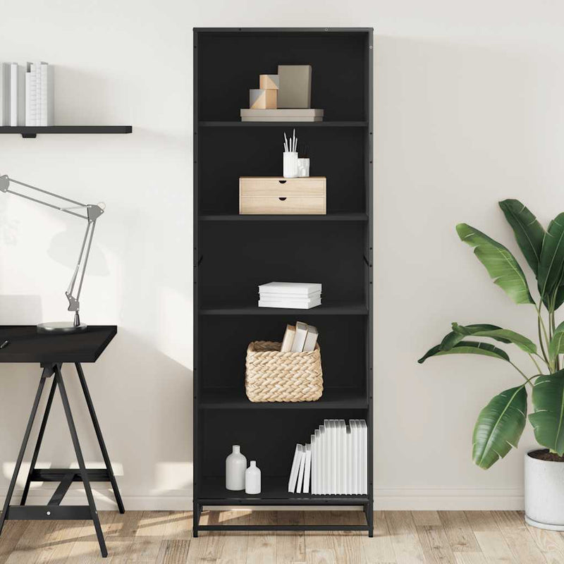 vidaXL fekete szerelt fa könyvszekrény 60 x 35 x 170,5 cm
