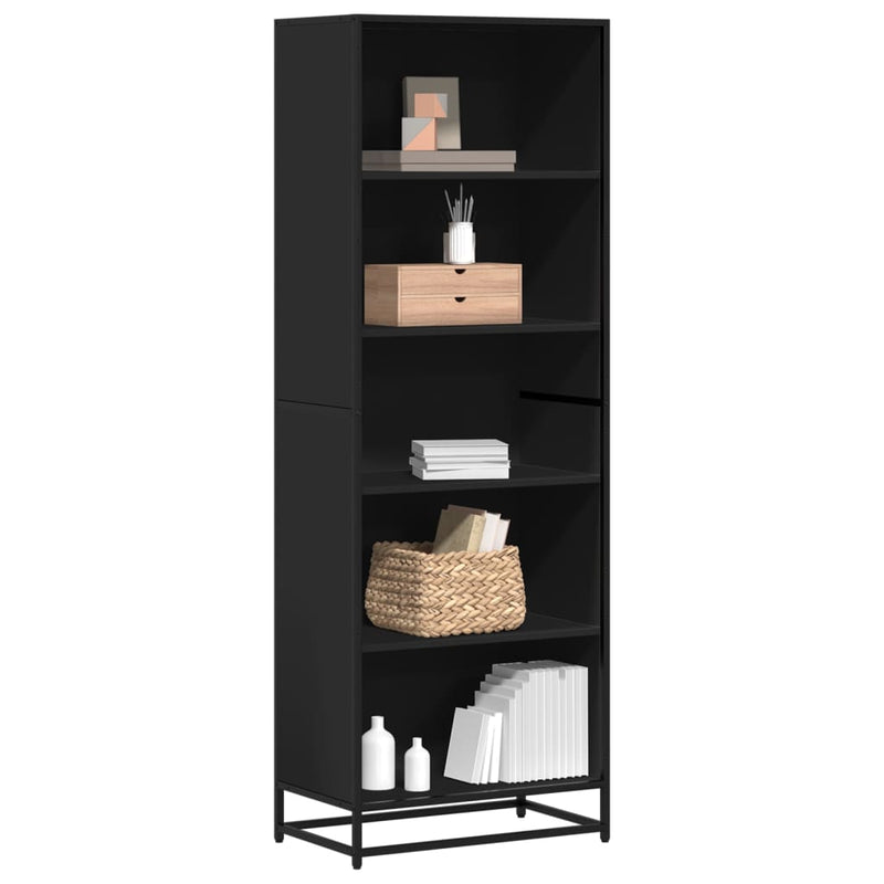 vidaXL fekete szerelt fa könyvszekrény 60 x 35 x 170,5 cm