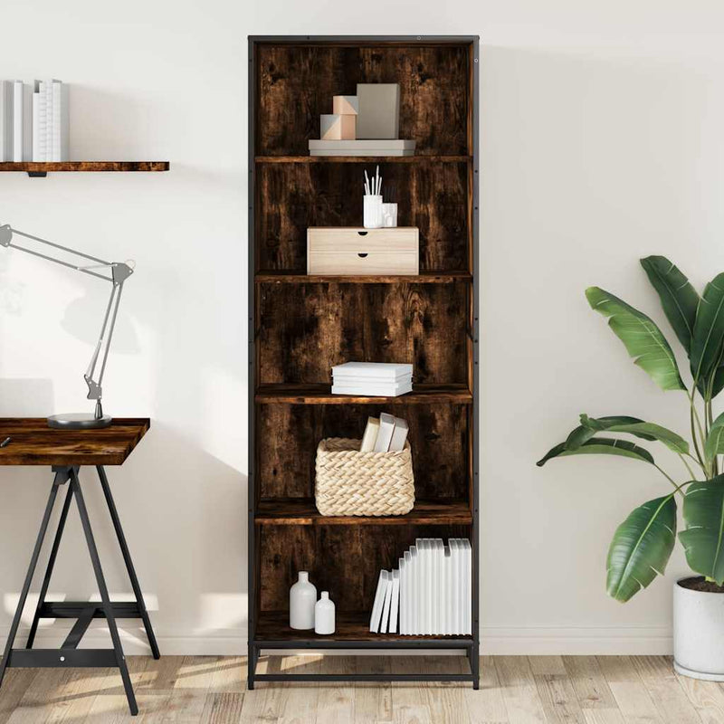 vidaXL füstös tölgy színű szerelt fa könyvszekrény 60 x 35 x 170,5 cm