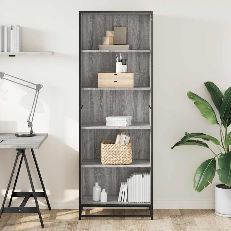 vidaXL szürke sonoma színű szerelt fa könyvespolc 60 x 35 x 170,5 cm
