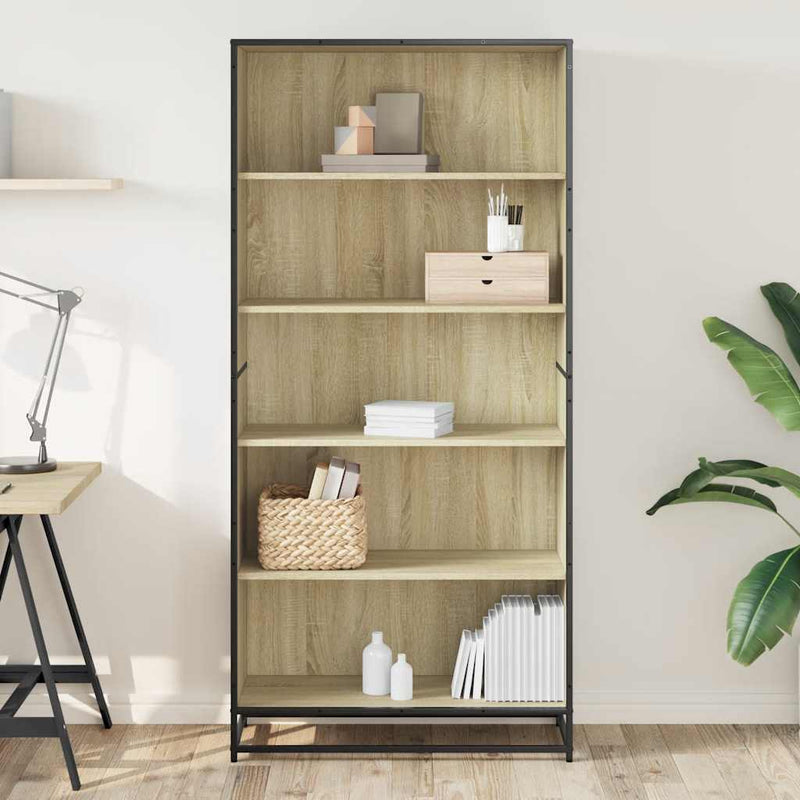 vidaXL sonoma tölgy színű szerelt fa könyvszekrény 80,5x35x170,5 cm
