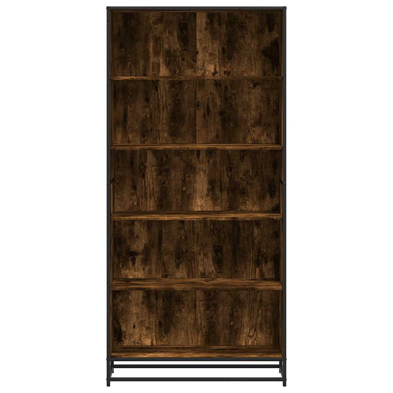 vidaXL füstölt tölgy színű szerelt fa könyvespolc 80,5 x 35 x 170,5 cm