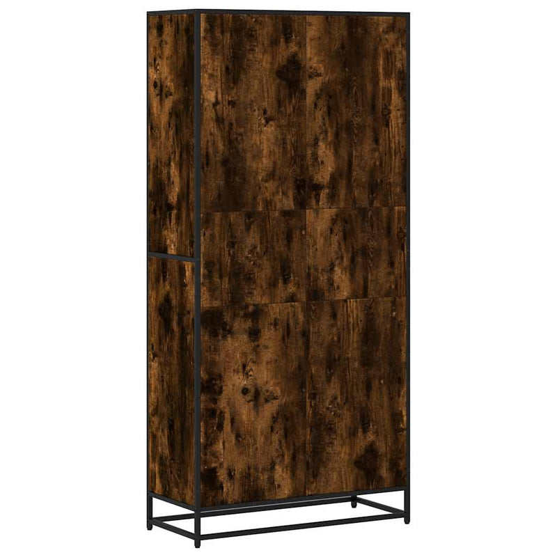 vidaXL füstölt tölgy színű szerelt fa könyvespolc 80,5 x 35 x 170,5 cm
