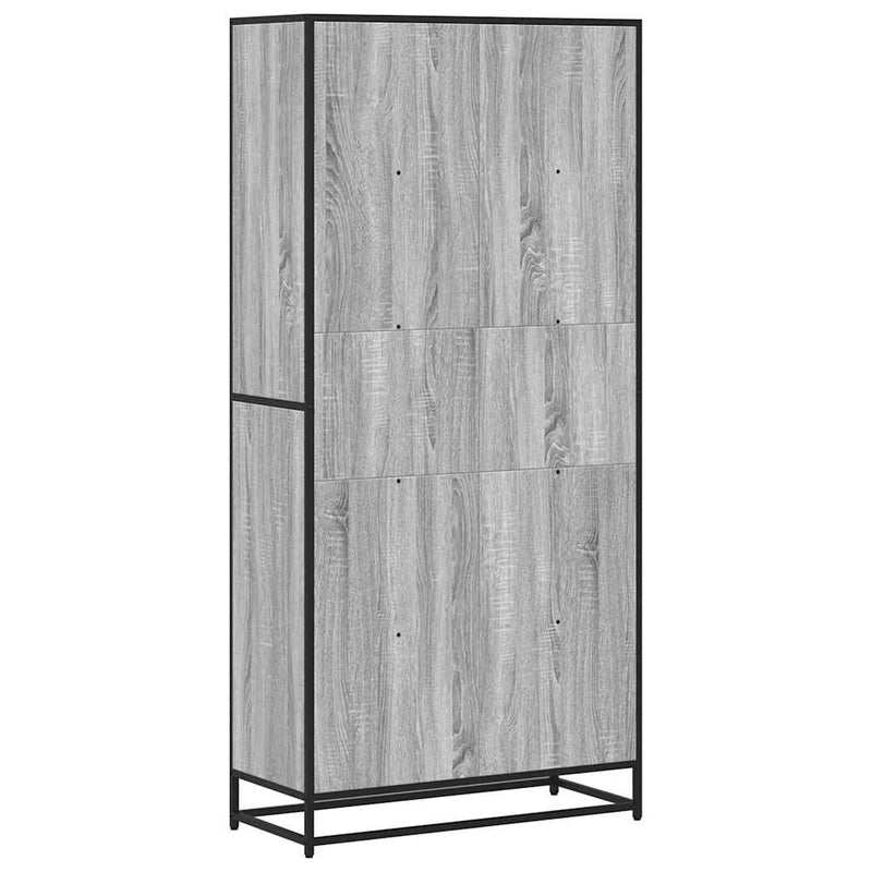 vidaXL szürke sonoma színű szerelt fa könyvespolc 80,5 x 35 x 170,5 cm
