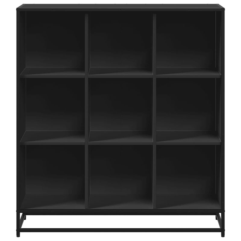 vidaXL fekete szerelt fa és fém könyvszekrény 97,5 x 33 x 107,5 cm