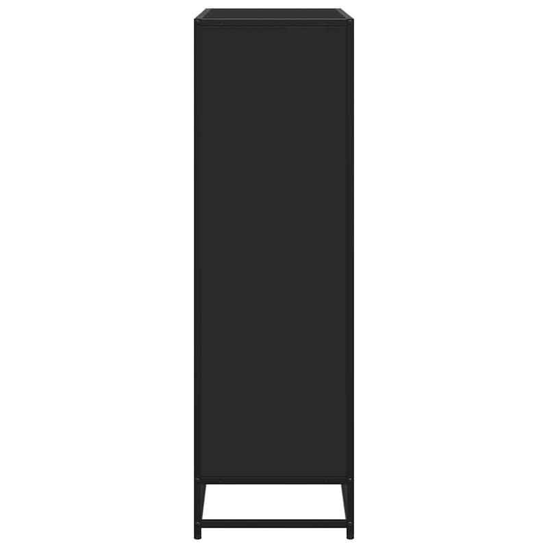 vidaXL fekete szerelt fa és fém könyvszekrény 97,5 x 33 x 107,5 cm