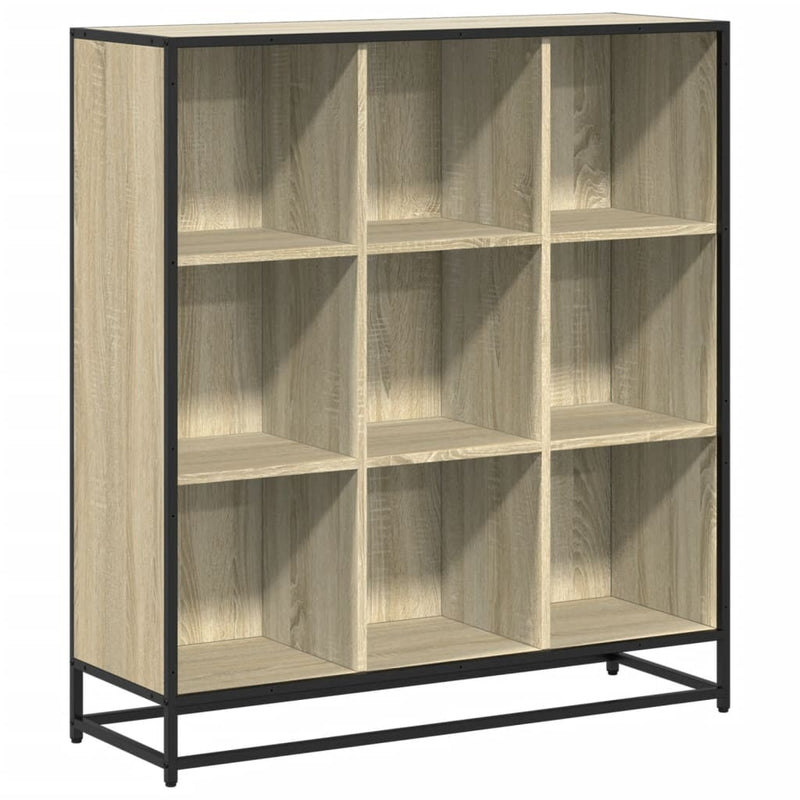 vidaXL sonoma tölgy szerelt fa és fém könyvszekrény 97,5x33x107,5 cm