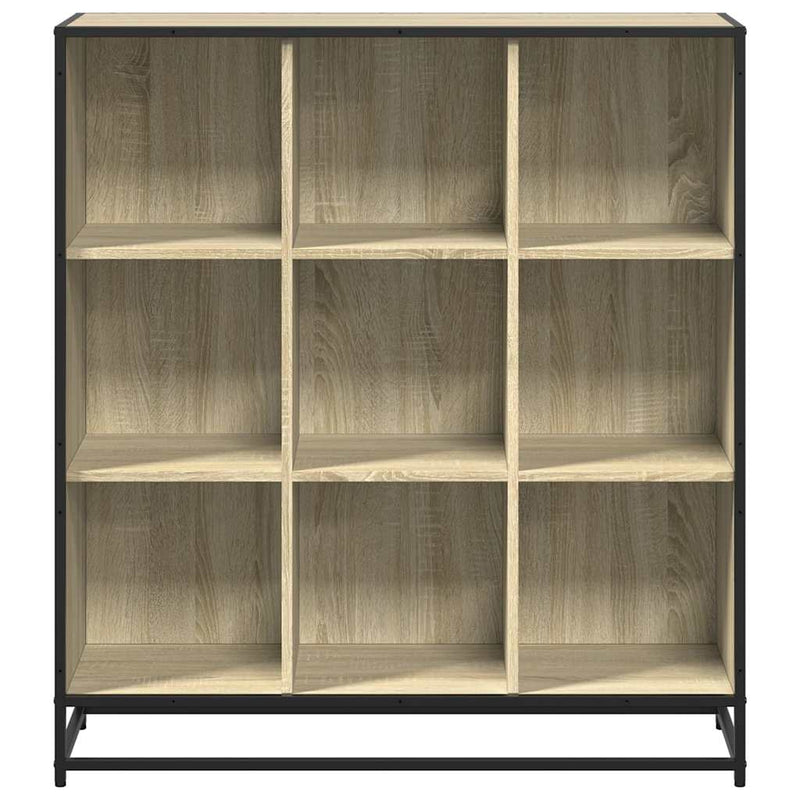 vidaXL sonoma tölgy szerelt fa és fém könyvszekrény 97,5x33x107,5 cm