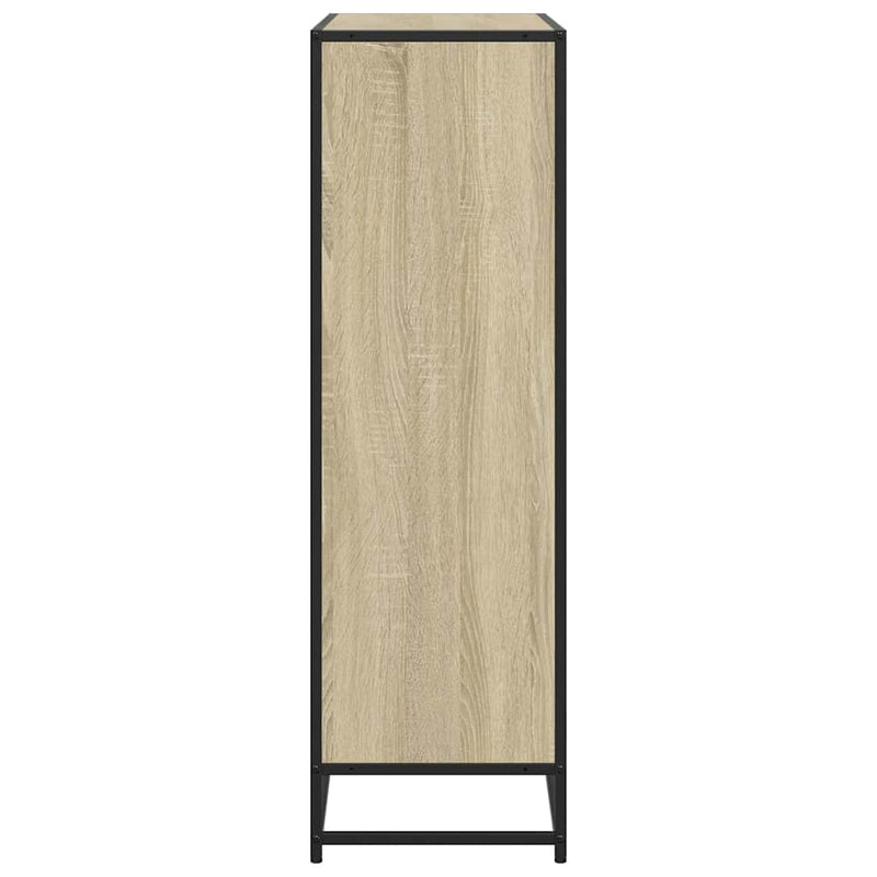 vidaXL sonoma tölgy szerelt fa és fém könyvszekrény 97,5x33x107,5 cm