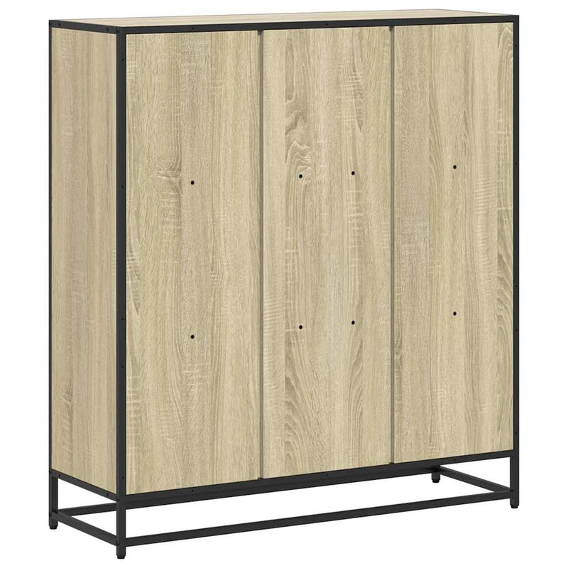 vidaXL sonoma tölgy szerelt fa és fém könyvszekrény 97,5x33x107,5 cm