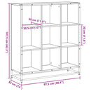 vidaXL sonoma tölgy szerelt fa és fém könyvszekrény 97,5x33x107,5 cm