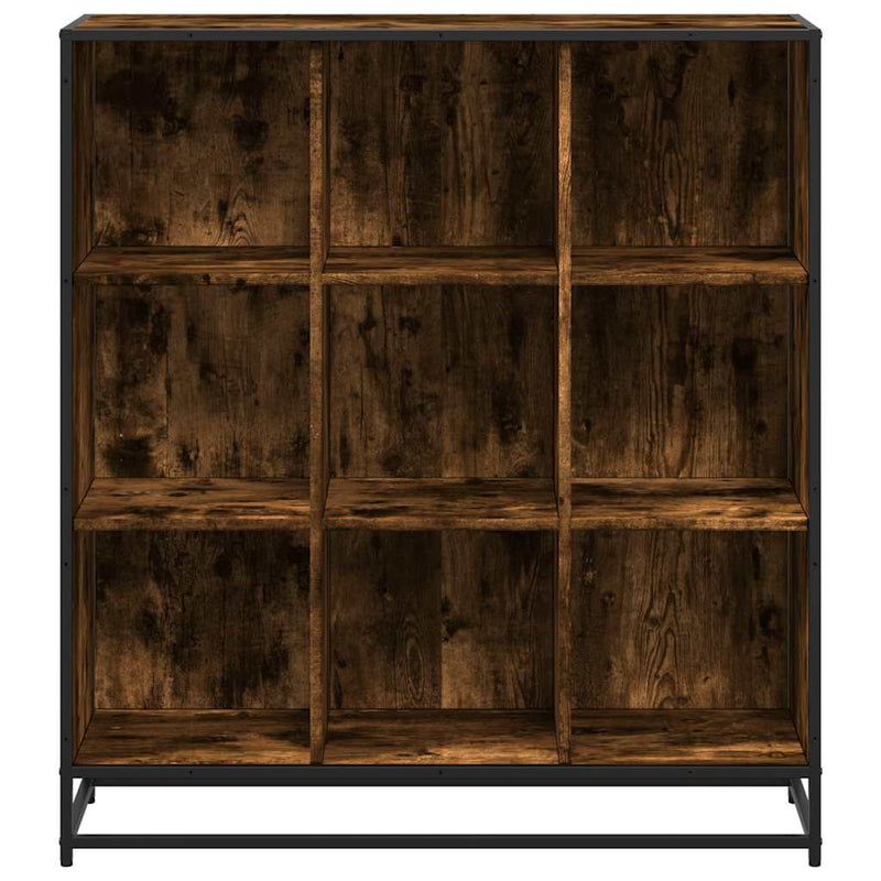 vidaXL füstös tölgy szerelt fa és fém könyvszekrény 97,5x33x107,5 cm