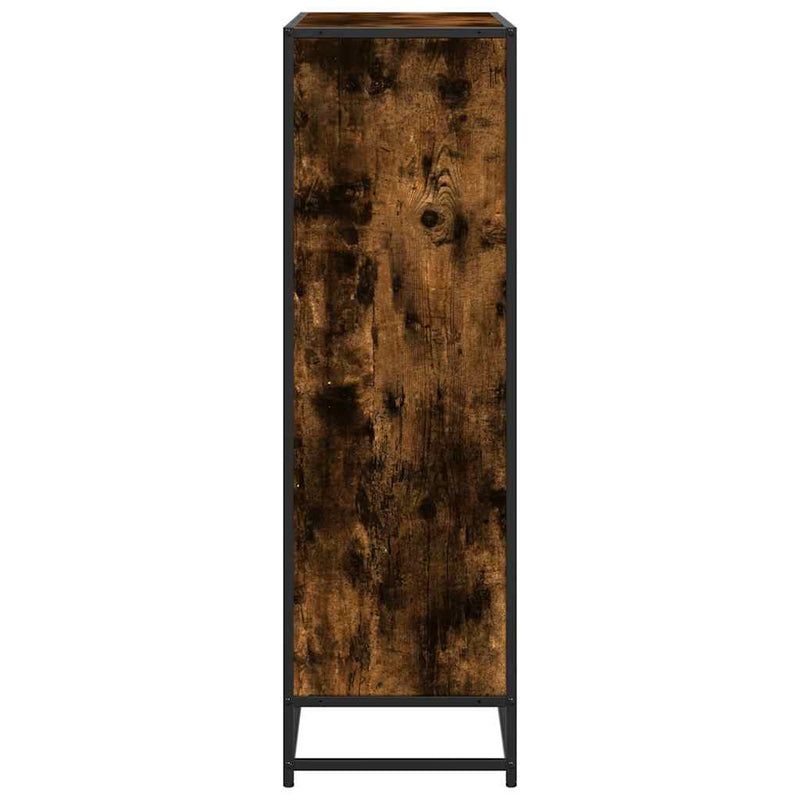 vidaXL füstös tölgy szerelt fa és fém könyvszekrény 97,5x33x107,5 cm