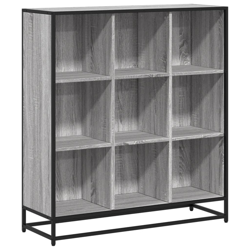 vidaXL szürke sonoma szerelt fa és fém könyvszekrény 97,5x33x107,5 cm